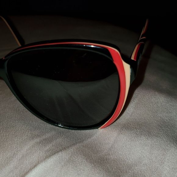 Vintage Paul Michel Overdized Cats Eye Sunglasses Black Peach Tan Sterling Optic - Picture 7 of 11